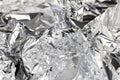 crumpled Aluminum Foil for Food , closeup