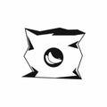 Crumpled bag of chips icon, simple style