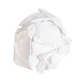 crumpled ball from white blank paper cut out