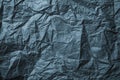 Crumpled black paper background. Messy wrinkled parchment. Wrapping paper texture, craft sheet, old card. Royalty Free Stock Photo