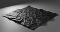 Crumpled Black Paper Texture Mockup on Dark Surface Royalty Free Stock Photo