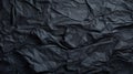 Crumpled Black Paper with Wrinkles and Rubbed Corners AI Generated