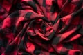 Crumpled Black and Red Fabric in a Cage Royalty Free Stock Photo