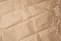 Crumpled blank sheet of brown wrapping kraft paper