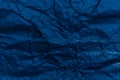 Crumpled blue paper. abstract background