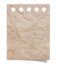 Crumpled brown note paper