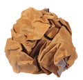 Crumpled brown paper ball isolated Royalty Free Stock Photo