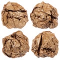 Crumpled brown paper ball isolated Royalty Free Stock Photo