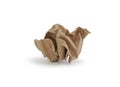 Crumpled brown paper ball isolated on white background. Image with Clipping path Royalty Free Stock Photo