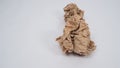 Crumpled brown paper.It is mauled on white background