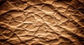 Crumpled brown paper with a textured surface creates a pattern of intersecting lines Royalty Free Stock Photo