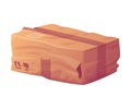 Crumpled Cardboard Box as Packaging and Shipping Container Vector Illustration Royalty Free Stock Photo