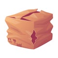 Crumpled Cardboard Box as Packaging and Shipping Container Vector Illustration Royalty Free Stock Photo