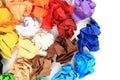 Crumpled color papers