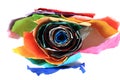 Crumpled color papers