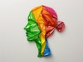 Crumpled colorful plastic bag Royalty Free Stock Photo