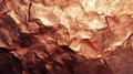 Crumpled Copper Foil Texture, Abstract Background Design for Artistic Projects, Wrinkled Paper Surface in Warm Tones, Elegant