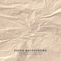 Crumpled crafted beige paper background