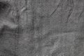 Crumpled dark gray fabric texture as background Royalty Free Stock Photo