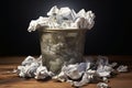 A crumpled document lands in the trash, discarded and forgotten Royalty Free Stock Photo