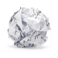 Crumpled of free hand script Junk paper in ball shape