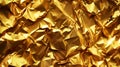 Crumpled Gold Foil Texture. Generative ai Royalty Free Stock Photo