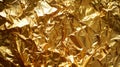 Crumpled Gold Foil Texture. Generative ai Royalty Free Stock Photo