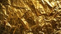 Crumpled Gold Foil Texture. Generative ai Royalty Free Stock Photo