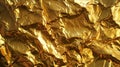 Crumpled Gold Foil Texture. Generative ai Royalty Free Stock Photo