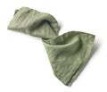 crumpled green cotton napkin