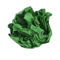 Crumpled green paper ball isolated on the white background Royalty Free Stock Photo