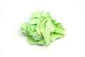 Crumpled green paper ball Royalty Free Stock Photo