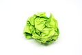 Crumpled green paper ball Royalty Free Stock Photo