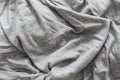 Crumpled grey textile texture. Fabric Texture Background