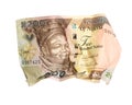 Crumpled nigerian banknote