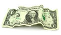 Crumpled one dollar banknote Royalty Free Stock Photo