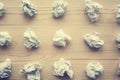 Crumpled paper as brainstorming, creativity concept with place for text Royalty Free Stock Photo