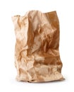 Crumpled paper bag with grease spots Royalty Free Stock Photo