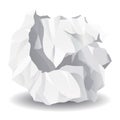 Crumpled paper ball icon. Realistic garbage, bad idea symbol, crushed piece of paper. Throw rumple grunge sheet. Mistake Royalty Free Stock Photo