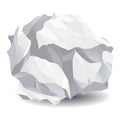 Crumpled paper ball icon. Realistic garbage, bad idea symbol, crushed piece of paper. Throw rumple grunge sheet. Mistake Royalty Free Stock Photo