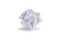 Crumpled paper ball isolated over white background. Image with Clipping path Royalty Free Stock Photo