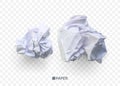 Crumpled paper ball. isolated on transparent background. vector illustration for businnes concept, banner, web site and Royalty Free Stock Photo