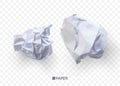 Crumpled paper ball. isolated on transparent background. vector illustration for businnes concept, banner, web site and