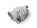 Crumpled paper ball, thrown out idea notes into trash garbage concept, isolated Royalty Free Stock Photo