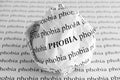 Crumpled paper ball with words Phobia