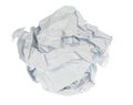 Crumpled paper boll isolated on white background clipping path. Screwed up piece of paper Royalty Free Stock Photo