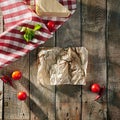 Crumpled Paper on Wooden Background Royalty Free Stock Photo