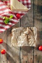 Crumpled Paper on Wooden Background Royalty Free Stock Photo