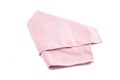 Crumpled pink microfiber cloth on white background