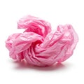 Crumpled Pink Plastic Bag on White Background Royalty Free Stock Photo